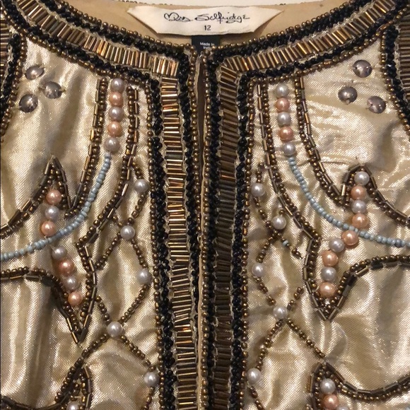 Champagne beaded jacket British sz 12 fits us 4-6 - Picture 3 of 3